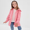 Parka longue zippée à capuche rose corail fille