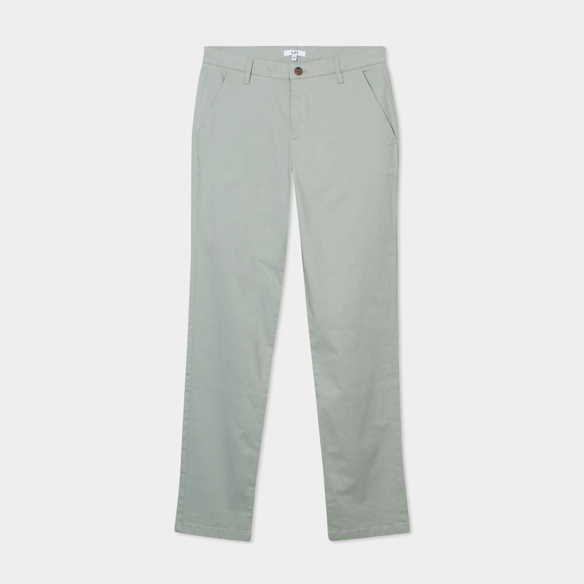 Pantalon chino droit stretch vert olive homme