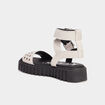 Sandales plateformes clous cuir Kickers blanc femme