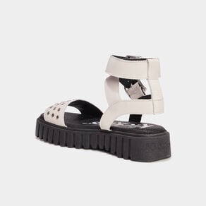 sandales plateformes clous cuir kickers blanc femme Sandales plateformes clous cuir Kickers blanc femme