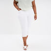 Pantalon capri skinny taille haute blanc femme grande taille