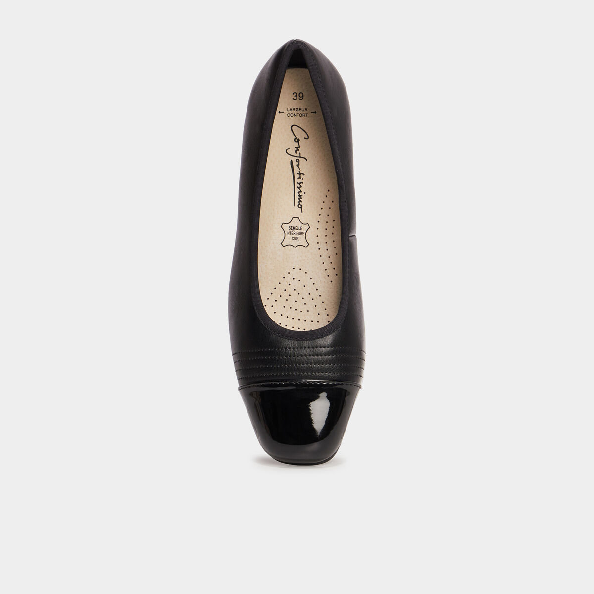 Escarpins talons carr&eacute;s noir femme