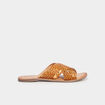 Mules brides croisées en cuir Kickers camel femme