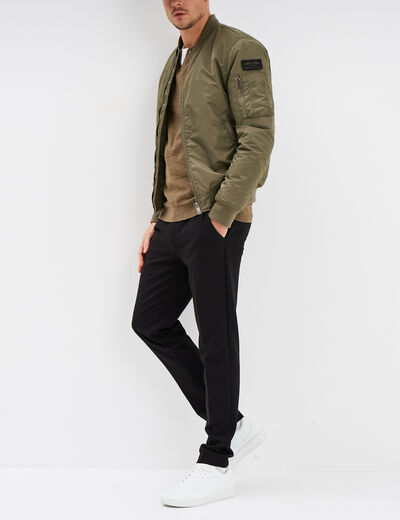 Blouson bomber d&eacute;perlant Liberto vert kaki homme