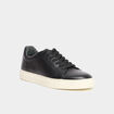 Tennis basses en cuir noir homme