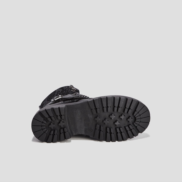 Bottines avec chaînes noir fille