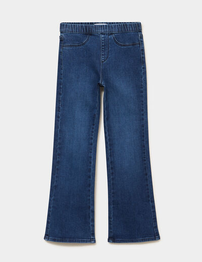 Jegging bootcut taille &eacute;lastiqu&eacute;e bleu fonc&eacute; fille