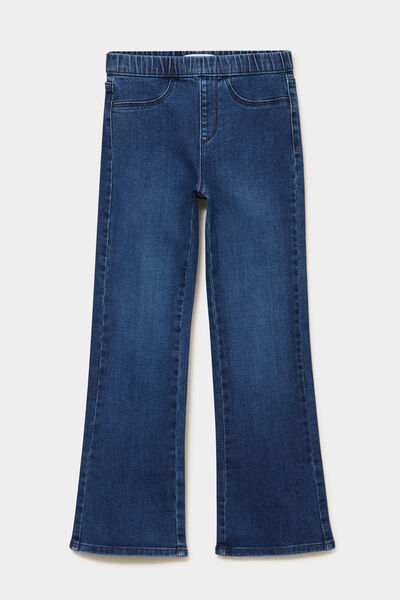 Jegging bootcut taille &eacute;lastiqu&eacute;e bleu fonc&eacute; fille
