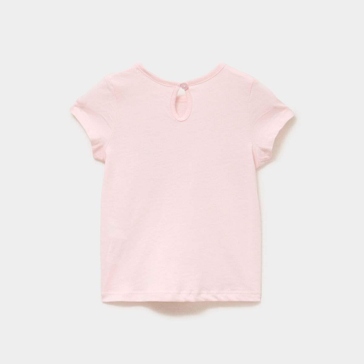 T-shirt &agrave; paillettes coton rose clair b&eacute;b&eacute; fille