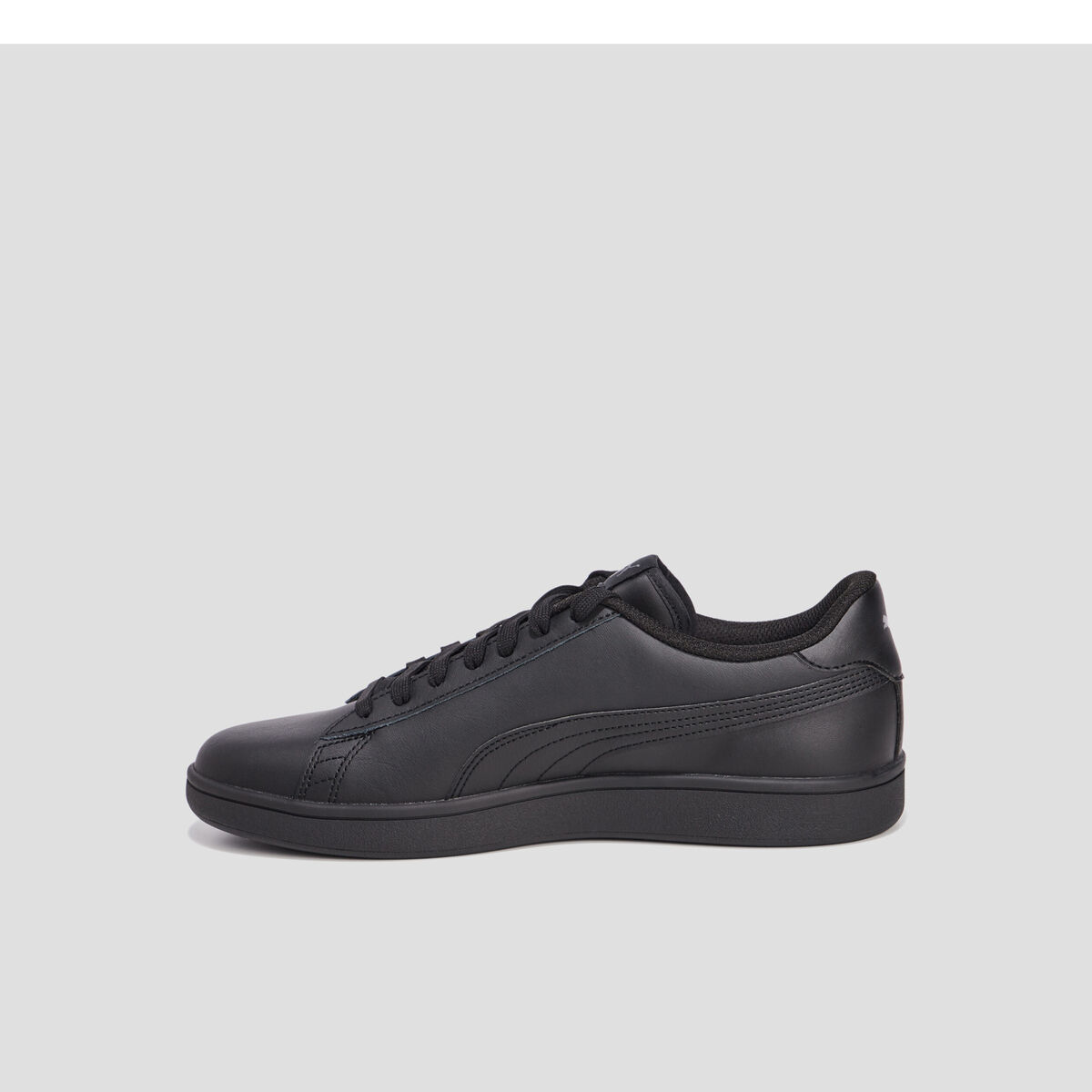 Tennis à lacets en cuir Puma Smash noir homme