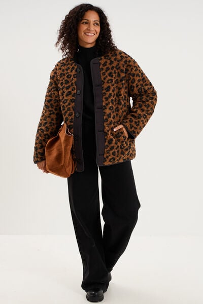 Veste polaire r&eacute;versible et matelass&eacute;e noir femme