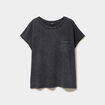 T-shirt 1 poche manches courtes coton noir femme