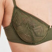 Soutien-gorge emboîtant en dentelle vert kaki femme