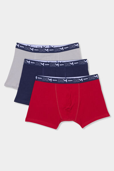 Lot 3 boxers coton stretch DIM bleu marine homme