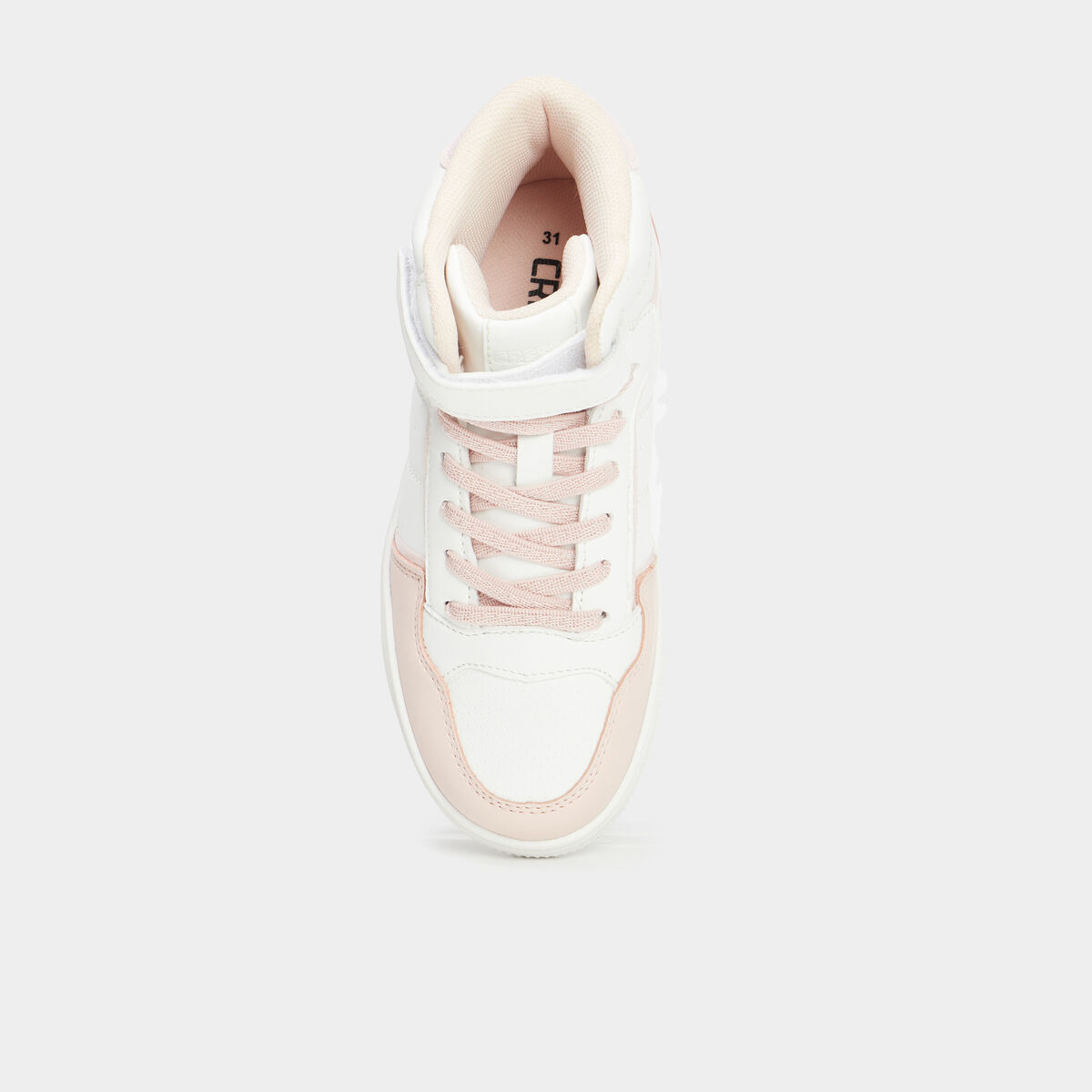 Baskets montantes &agrave; scratchs Iconic rose corail fille