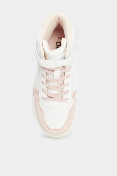 Baskets montantes &agrave; scratchs Iconic rose corail fille