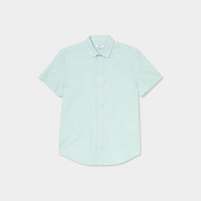chemise droite manches courtes coton vert pastel homme Chemise droite manches courtes coton vert pastel homme