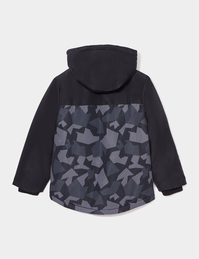 Veste zippée à capuche noir garçon