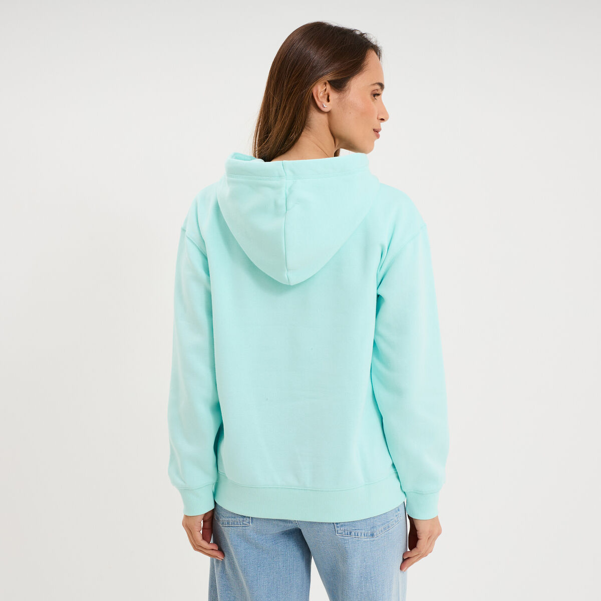 Sweat &agrave; capuche hoodie bleu turquoise femme