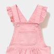 Robe salopette &agrave; volants rose b&eacute;b&eacute; fille
