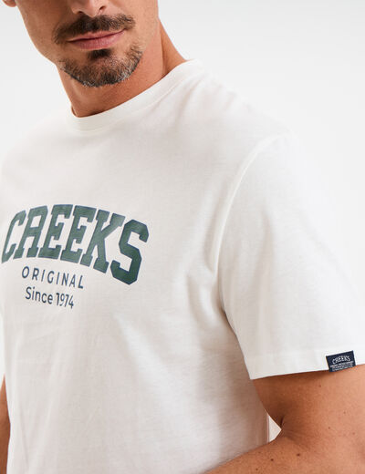 T-shirt droit manches courtes coton blanc homme