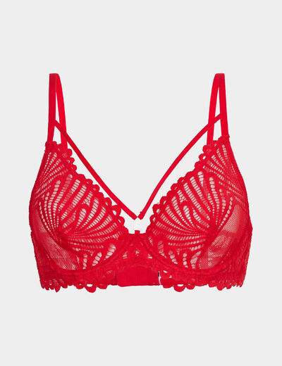 Soutien-gorge emboîtant dentelle rouge femme