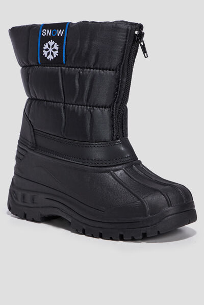 Bottes de neige crantées noir garçon