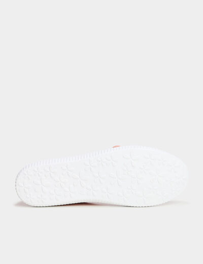 Ballerines en toile avec noeuds rose femme