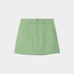 Jupe courte trapèze coton vert fluo femme