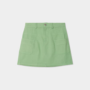 jupe courte trapeze coton vert fluo femme Jupe courte trapèze coton vert fluo femme