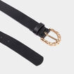 Ceinture avec boucle effet tress&eacute; noir femme