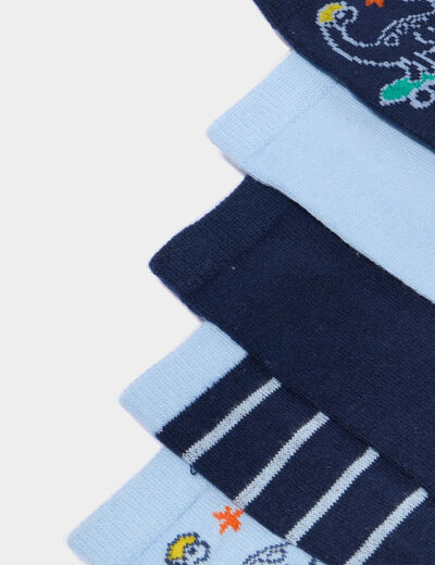 Lot 5 paires chaussettes mi-hautes multicolore gar&ccedil;on