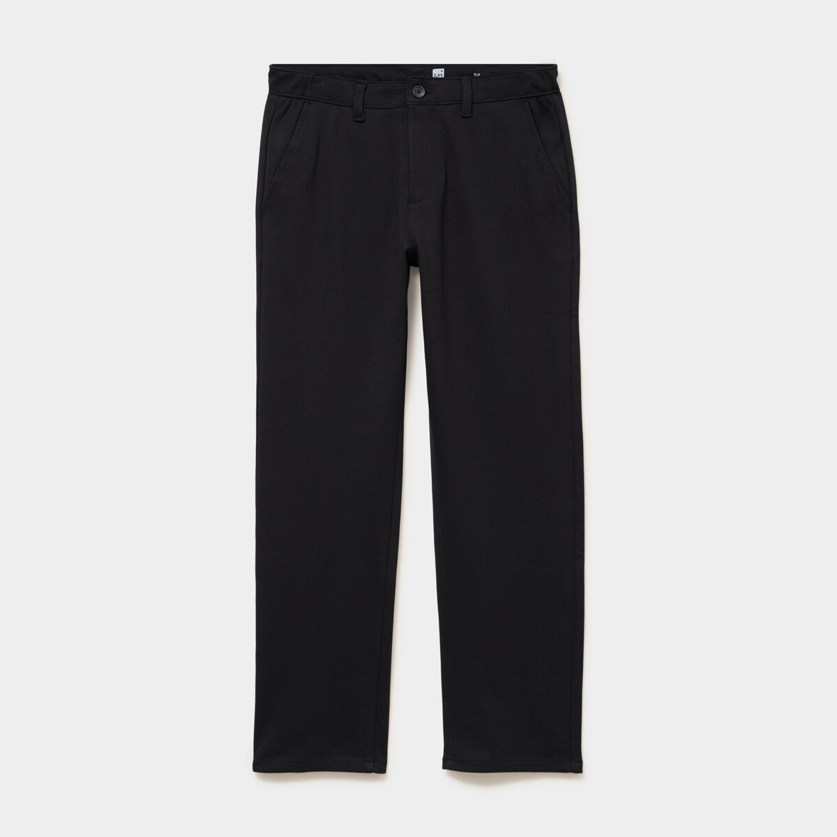 Pantalon chino regular taille &eacute;lastiqu&eacute;e noir homme