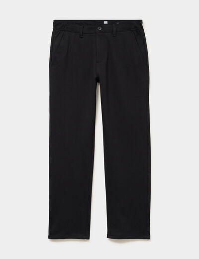 Pantalon chino regular taille &eacute;lastiqu&eacute;e noir homme