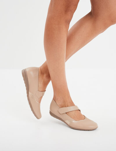 Ballerines en cuir sable femme