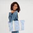 Sac cabas avec bandouli&egrave;re bleu ciel femme