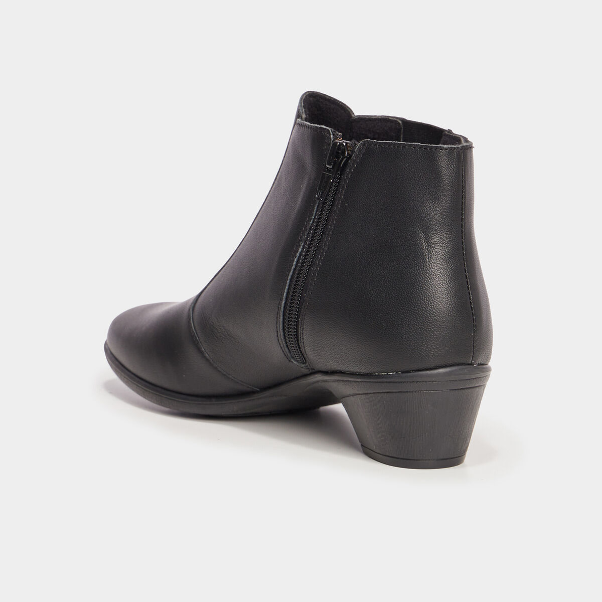 Boots talons fermeture zippée cuir noir femme