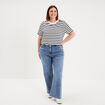 T-shirt manches courtes avec boutons ecru femme grande taille