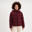 Doudoune &agrave; capuche zipp&eacute;e femme violet fonc&eacute; femme
