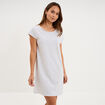 Chemise de nuit manches courtes gris clair femme