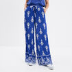 Pantalon large fluide bleu electrique femme