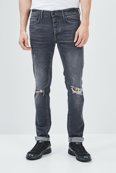 Jeans skinny stretch Liberto bleu gris homme