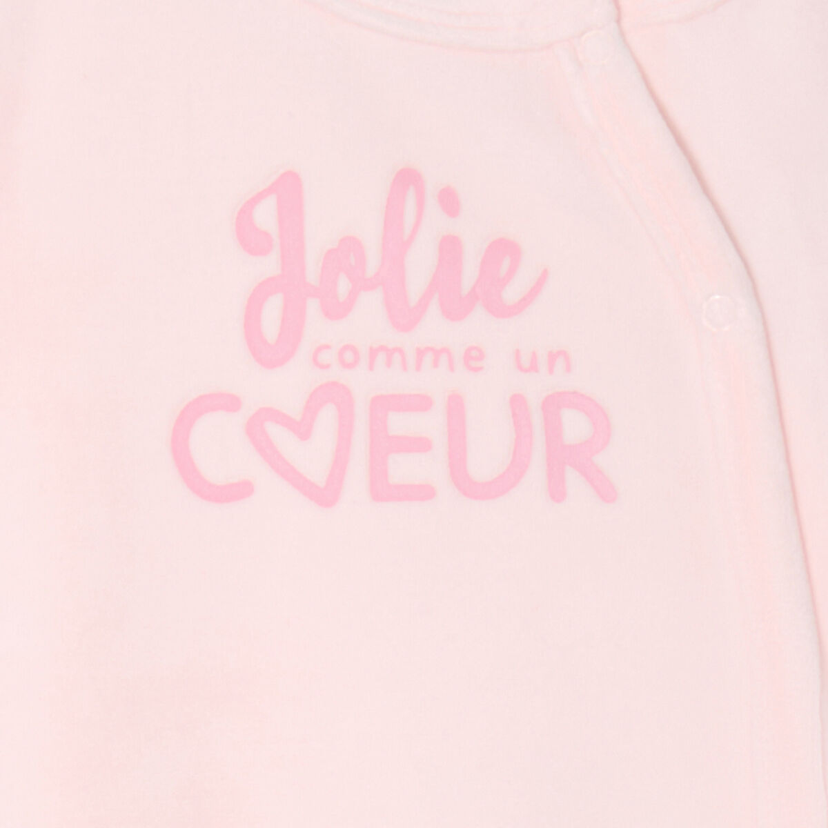 Dors-bien effet velours manches longues rose clair bébé fille