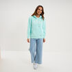 Sweat &agrave; capuche hoodie bleu turquoise femme