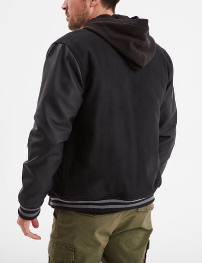 Veste teddy manches longues Liberto noir homme