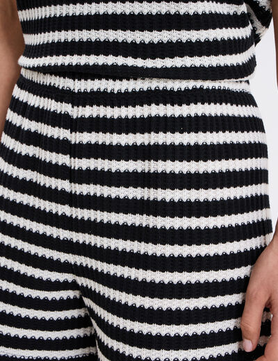 Short effet crochet noir femme