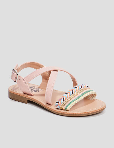 Sandales avec détails tressés rose fille