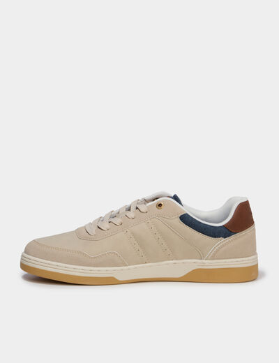Tennis basses &agrave; lacets Lee Cooper sable homme