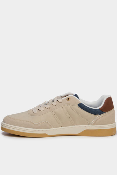 Tennis basses &agrave; lacets Lee Cooper sable homme