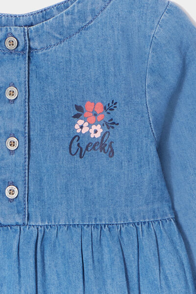 Robe trapèze en jean Creeks denim stone fille